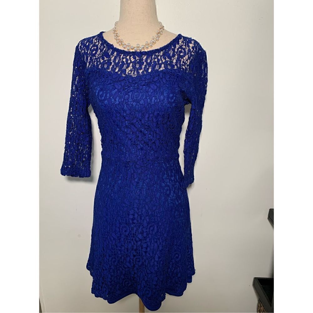 Brixon ivy blue lace dress size small
